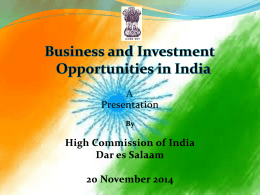 Doing Business with India - High Commission of India