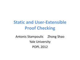 Static and User-Extensible Proof Checking