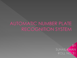 AUTOMATIC NUMBER PLATE RECOGNITION SYSTEM