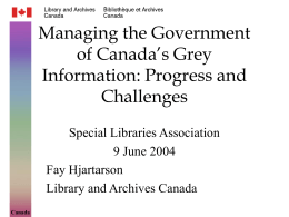 Managing Gray Information in the Government of Canada