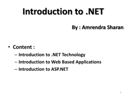 Intro to .NET Technology