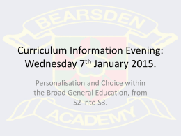 Your Curriculum - Bearsden Academy