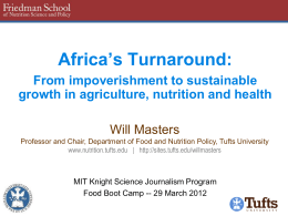 Long-Term Trends in Food Security: Africa’s Coming …