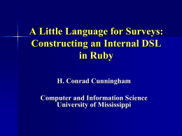 A Little Langugage for Surveys: Constructing an Internal