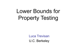 Lower Bounds for Property Testing