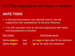 13.1 The subjunctive with verbs of emotion