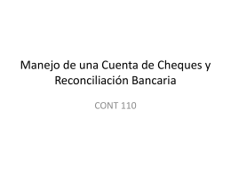 Cuentas de Cheques & Reconciliación Bancaria