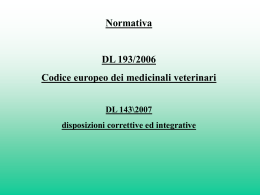 Codice europeo medicinali veterinari DL 193/2006