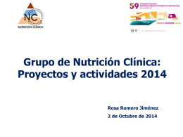 Grupo de trabajo de Nutrición: Proyectos 2009