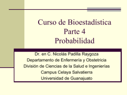 Biostatistics course Part 4. Probability in Spanish