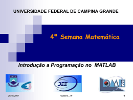 Programação-Matlab II - Universidade Federal de Campina Grande