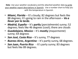 Data- Use your weather vocabulary and the attached weather data