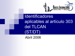 Identificadores aplicables al artículo 303 del TLCAN