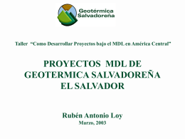 Proyecto MDL de Geotérmica Salvadoreña