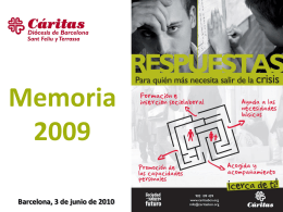 Memoria 2009 Barcelona, 3 de junio de 2010