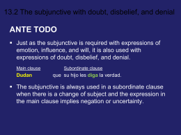 13.2 The subjunctive with doubt, disbelief, and