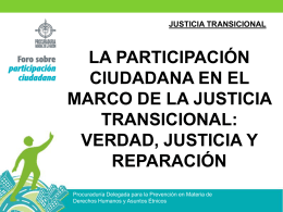 JUSTICIA TRANSICIONAL - Procuraduría General de la Nación