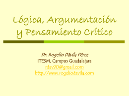 Lógica Proposicional - Página oficial del Doctor Rogelio Davila Pérez