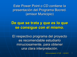 Diapositiva 1 - Programas Bocred & Lecred