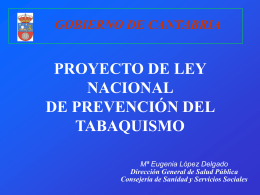 PROYECTO DE LEY DE PREVENCIÓN DEL TABAQUISMO