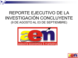 REPORTE EJECUTIVO DE LA INVESTIGACIÓN CONCLUYENTE