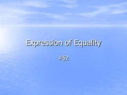Expression of Equality - St. Joseph Hill Academy