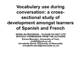 Vocabulary use during conversation: a cross-sectional