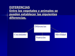 DIFERENCIAS Entre los vegetales y animales se pueden