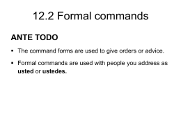 12.2 Formal commands