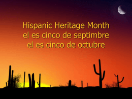 Hispanic Heritage Month el es cinco de septimbre el es cinco de