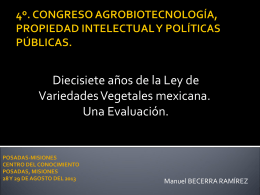 17 años de la ley de Variedades Vegetales mexicana. Una evaluación