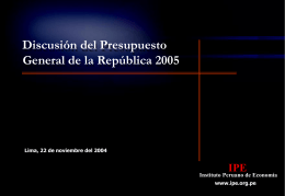 Discusión del Presupuesto General de la República 2005