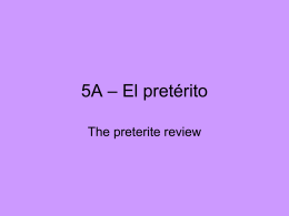 5A – El pretérito - Solon City Schools