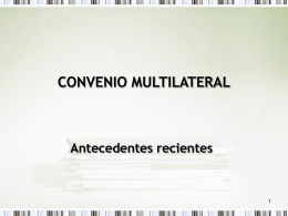 Convenio Multilateral – Antecedentes