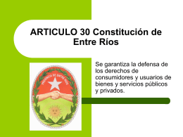 ARTICULO 30 Constitución de Entre Ríos