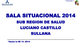 AÑO 2014 (A la SE 14) - Sub Región de Salud "Luciano Castillo