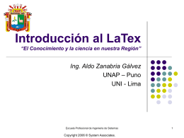 Introducción al LaTex “El Conocimiento y la ciencia en nuestra