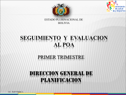Primer trimestre - Ministerio de Salud de Bolivia