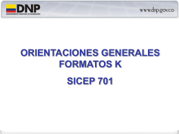 Orientaciones Generales Formatos K SICEP 701