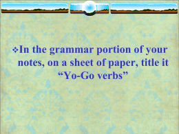 The “Yo-Go” verbs