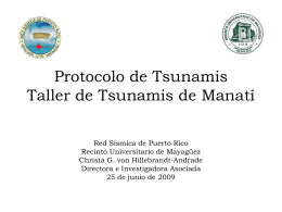Protocolo de tsunami - Red Sísmica de Puerto Rico