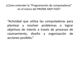 Didáctica de la Programación bajo el contexto PRONIE MEP-FOD