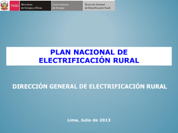 3.- Plan Nacional de Electrificación Rural.