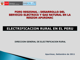 Logros y Perpestivas de la Electrificación Rural en el Perú