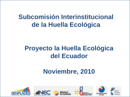 huella ecologica en ecuador - Sistema Nacional de Información