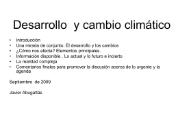 Desarrollo y cambio climático Expositor Javier Abuggattas