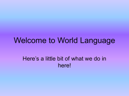 Welcome to World Language