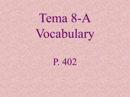 Tema 8-A Vocabulary
