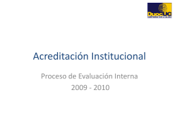 Presentación Acreditación Institucional