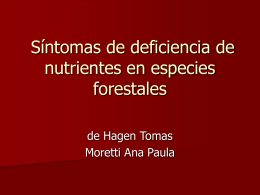 DEFICIENCIA DE NUTRIENTES EN ESPECIES FORESTALES